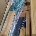 Backyard Discovery Buckley Hill Cedar Wood Swing Set with Wave Slide, Play Deck, Rock Wall Ladder, Belt Swings, Chalkboard, Canopy Roof, Outdoor Playset (Green)