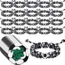 Ecation 20 Sets Baseball Softball Soccer Beads Bracelets Gifts Game Day Team Party Favors Accessories with Cards for Teens