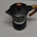 Mongdio Stovetop Espresso Maker Moka Pot, Cuban Coffee Maker Stove top coffee maker Moka Italian Espresso Greca Coffee Maker Brewer Percolator, 6 Espresso Cups, 10 oz - Black