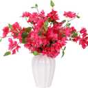 10 PCS Bougainvillea Artificial Flowers 30" Silk Fake Bougainvillea Branches Faux Flowers Vines for Home Garden Wedding Party Indoor and Outdoor Floral Arrangement and DIY Decor Rose Red