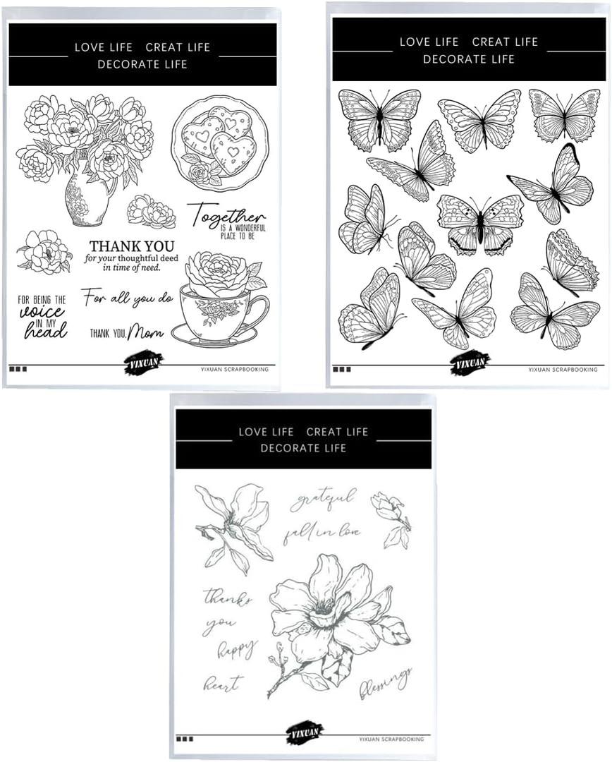 2 x 3 Set 2025 Mother's Day Stamps and Dies for Card Making,Stamps and Dies Sets for DIY Various Festivals Album Scrapbooking Birthdays Greeting Card