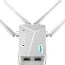 WiFi Extender Signal Booster Covers Up to 15000 Sq Ft for Home and Gaming, with Ethernet Port, Strongest Long Range Internet Extender & Plug in Wireless Repeater, Eliminates Dead Zones and Buffering
