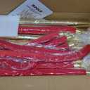 6 Pack Gold Stanchions and Velvet Ropes Set, Stainless Steel Crowd Control Barriers, 4Pcs Red Carpet Ropes and Poles for Party Supplies,Photobooth Accessories, Prom,Birthday,Business,Wedding, Museums