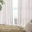 MIULEE Linen White Curtains 90 Inch Length 2 Panels Set for Living Room Bedroom Semi Sheer Light Filtering Farmhouse Rod Pocket Long Soft Thick Linen Textured Window Drapes W42XL90