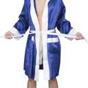 Halloween Costume Boxing Robe with Hood Custom Personalized Cosplay (Blue)