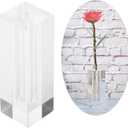 Glass Rose Holder Acrylic Rose Display Stand Acrylic Transparent Rectangular Rose Flower Base Acrylic Display Stand Home Room Decoration Ornament