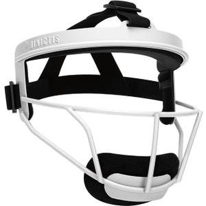 Dinictis Softball Face Mask, Lightweight, Comfortable, with Wide Field Vision, Durable and Safe Face Guards, Premium Protective Softball Fielder's Mask (White)