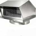 10 Inch Stainless Steel Roof Vent Cap,Bathroom Exhaust Roof Vent for Dryer,Removable Roof Vent,Galvanized Steel for Ventilation System with Damper, Silver