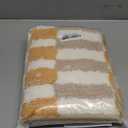 GIB Tan Brown Striped Bathroom Rug Mat 32" x 20", Extra Soft Absorbent Non-Slip Washable Plush Fluffy Shaggy Microfiber Bath Mat for Bathroom Floor, Aesthetic Small Bedroom Rug