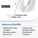 3 x Double Sided Tape Heavy Duty, Nano Double Sided Adhesive Tape, Multipurpose Clear Mounting Tape for Walls, Office Decor, Picture Hanging, and Posters, Hanging Adhesive Strips (9.85FT)