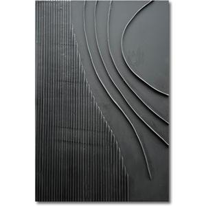 NANKAI Art Hand-Painted Thick Texture Black Minimalist Oil Painting Large Home Wall Decorative Art Oil Painting 45x30 inches (Nkhb173)