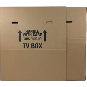 Uboxes Moving Boxes for Your TV Fits 1 LCD/LED up to 70" Plasma, LCD, or LED TV. Moving Box Size : expandable to 70"Length by Width 8" and 40" Height (TV Moving Box - 2 Pack)"
