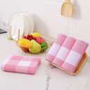 Homaxy Kitchen Towels and Dishcloths Set, 12 x 12 and 13 x 28 Inches, Set of 12 100% Cotton Waffle Weave Check Plaid Kitchen Dish Towels, Super Soft and Absorbent Dish Cloths, White & Pink