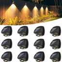 SOLPEX Solar Lights Outdoor Waterproof IP65, Solar Stair Lights Outdoor for Fence, Deck, Step, Dual Color LED 3 Lighting Modes House Wall Light for Porch, Backyard, Fence, Garden Decor-12 Pack