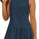 Yanekop Womens Athletic Dress with Shorts Backless Tennis Dresses Golf Outfits Workout Active Dresses with Pockets 2026 (Blue, S)