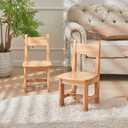 Pure Wood Solid Wood Children Chair for Kids, Kindergarten and Kids' Home Furniture-Natural(2 Same Chairs), 11.4 inches x 11.4 inches x 21.25 inches