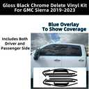 Side Window Trim Chrome Delete Blackout Overlay Kit Pre-Cut Vinyl Compatible for GMC Sierra 2019-2023