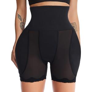 Fake Hip Pads for Women Hip Dip Shapewear Hip Enhancer Butt Pads Shaper Butt Lifter Padded Underwear Tummy Control (XX-Large, Black)