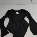 MANGOPOP Deep V Neck Long Sleeve Bodysuits for Women Sexy Going Out Tops Body Suits (XX-Large)