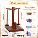Wooden Yarn Holder for Crocheting & Knitting Upgraded Magnetic Rotating Yarn Spinner with 2 Spindles & Phone Stand Crochet Accessories Crochet Gift for Crocheting Knitting Lovers Crocheters