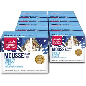 The Honest Kitchen Human Grade Cat Grain Free Turkey Mousse in Goat's Milk 2.8oz x12 (EXP 09/10/27)