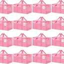 16 Pack Extra Large Heavy Duty Moving Bags, Pink Storage Bins with Lids, Reinforced Handles & Heavy-Duty Zippers Moving Boxes Storage Bags Totes for Clothes Packing, Dorms, College Supplies, Pink