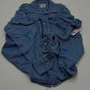 Wrangler Men's Iconic Denim Regular Fit Snap Shirt, Lake Wash, XX-Large