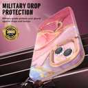 SHEDEER for iPhone 15 Case with Shiny Camera Protective Film + Screen Protector & Bumper, TPU Shockproof 360 Protection, Chic Glossy Fade-Resistant Pattern Phone Cases Cover for iPhone 15, Pink