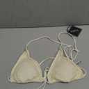 ZAFUL Women Triangle String Bikini Top Mesh Tie Shell Decor Swimsuit Top Only, Size: Medium