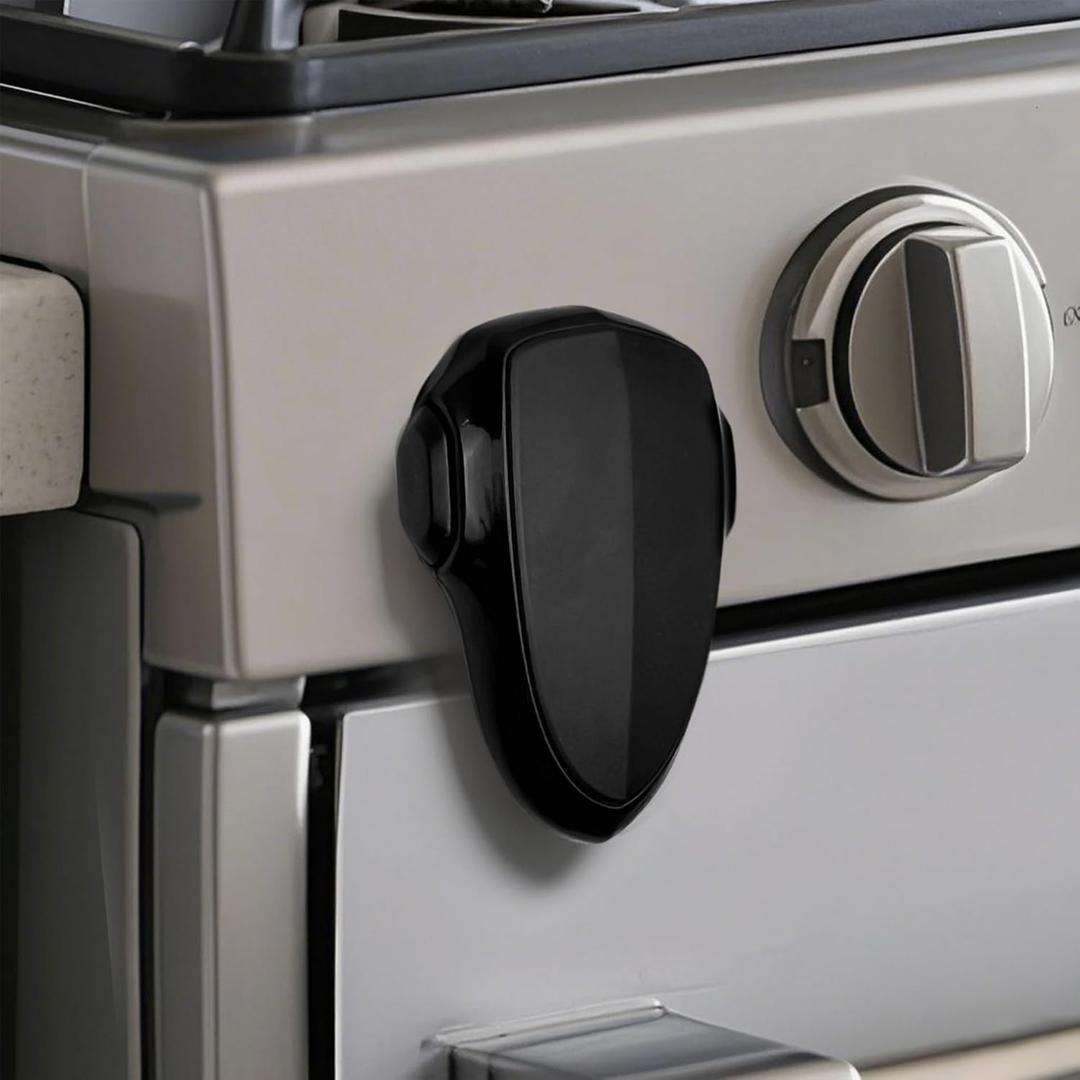 Child Proof Oven Lock Baby Safety Oven Door Lock for Toddlers no Tools Need or Drill Easy to Install (Black)