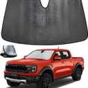 Windshield Sun Shade for Ford Ranger 2019-2024 - 5-Layer Bubble Foldable Front Window Shade Sun Visor Accessories - Blocks Heat & UV Rays