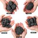 10 lb 0.8-1.2 Inch Small Black Lava Rocks for Fire Pits, Indoor Fireplaces, Outdoor Gas Fire Tables, Garden Landscaping Decoration