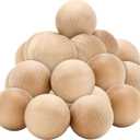 SOUJAP 50pcs 2 Inch Wooden Balls, 5cm Unfinished Wood Ball, Round Wooden Spheres for DIY Projects, Crafts