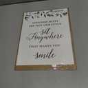 Andaz Press Wedding Party Signs, Natural Greenery Green Leaves, 8.5x11-inch, Assigned Seats Are Not Our Style, Sit Anywhere That Makes You Smile, 1-Pack