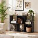 6 Cube Storage Organizer, Black Cube Bookshelf, Multifunctional Bookcase
