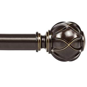 KAMANINA Curtain Rods for Windows 72 to 144 Inches (6-12ft) Long Heavy Duty Curtain Rod, 7/8 Inch Adjustable Decorative Drapery Rods with Netted Texture Finials, Bronze