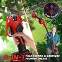 2-in-1 Pole Pruner & Cordless Pruning Shears for Milwaukee M18 18V Battery, 1.1"