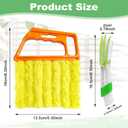 4Pcs Blind Cleaner Duster Tool Set with 7-Finger & 3-Finger BrushesWashable Multi-Surface Dusting Kit for Wood Blinds, Venetian Blinds, AC Vents, Car Vents, Shutters & Fans (Yellow+Green)