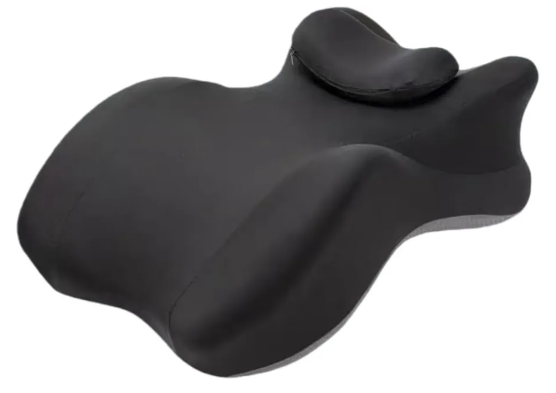 Ergonomic Bed Rest Pillow,Multi-Functional Comfort Cushion Bed Lounge Pillow for Adults, Multi-Use Comfy Pillow for Belly Sleeping, Reading, Phone Use, Back Support, and Intimate Moments, Black