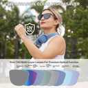 Jefoo Running Sunglasses for Women Men Polarized Retro Shades Trendy 80s Mirrored Shield UV400 Protection Tangle Free (Black)