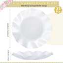 Zhehao 25 Pcs 10 Inch White Scalloped Plastic Plates Breakproof Light Weight Dessert Dinner Appetizer Plates for Wedding Baby Shower Bridal Gender Reveal Birthday Pastel Party Supplies