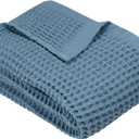 Organic Cotton Waffle Weave Turkish Bath Mat Towel - Ultra Soft Lightweight Quick Dry, Oeko-Tex Certified 24x60 In