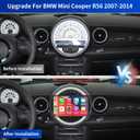 Car Stereo Radio Upgrade for BMW Mini Cooper R56 2007-2014, 9" Touchscreen Android 13 Car Radio Stereo with Wireless CarPlay Android Auto, Support GPS Navigation SWC FM DSP WiFi Bluetooth Camera Mic