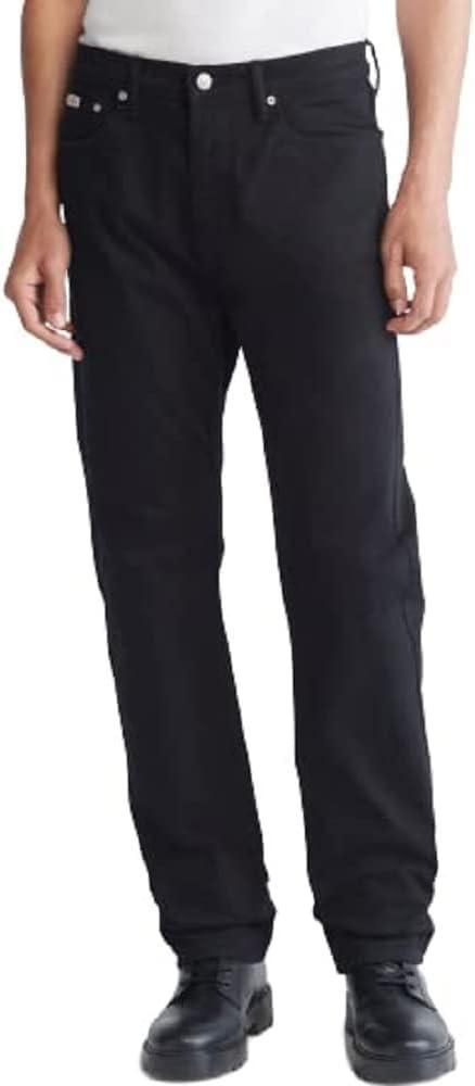 Calvin Klein Men's Straight Fit Jeans (34W x 30L, Forever Black)