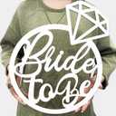 Bridal Shower Decorations Bride to Be Sign for Batcholette Party Wedding Photo Booth Props for Bride Front Door Hanger Party Decorations SuppliesWhite)