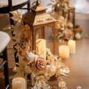 Ling's moment 2Pack 2ft Ivory Artificial Flowers Garland White & Beige Lantern Flower Centerpieces Wedding Aisle Decor Chair Flowers Arch Floral for Signs DIY Table Wall Window Cake Decoration