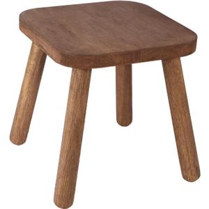 Natural Solid Wood Step Stool Wood Stool for Kids 11.7'' Sturdy Sitting Stool Wooden Step Stool for Adults Square Stool Wood Plant Stand Small Foot Stool with Four Detachable and Assembled Legs