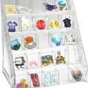 Sticker Display Stand for Vendors, 5 Tiers 25 Pockets Sticker Holder Display, Sticker Organizer Shelf for Craft Fairs, Vendors, Small Business Booth & Desktop