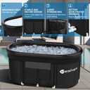 Yesker 110-Gallon Oval Ice Bath Tub with Storage Bag, Multi-Layered Portable Cold Plunge Tub with Cover, Drop-In Bathtub Foldable for Athletes, Home Gym, Outdoor Use