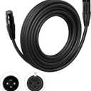DMX Cable 25 ft, Flexible 3 Pin Signal XLR Male to Female DMX Cable Wire, Suitable for Stage Lighting Signal DMX512 Connection Stage Light Cables for Stage Lighting Input & Output